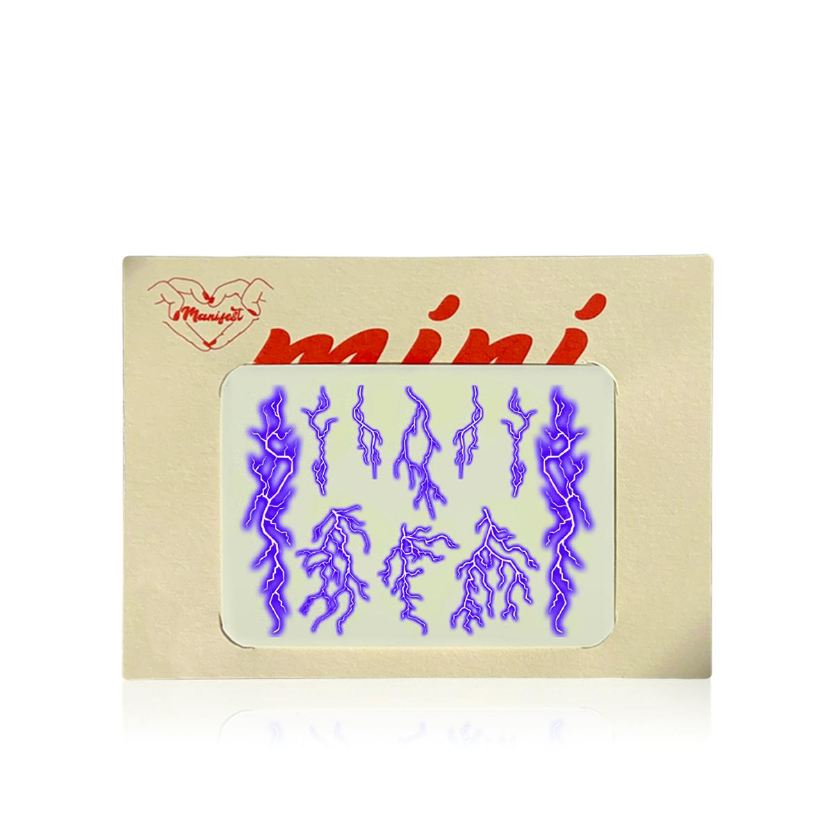 Stickers Unghie Mini Collection - Lightnings Neon Blu