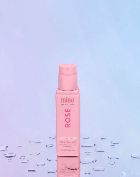 Spray viso abbronzante illuminante alla rosa